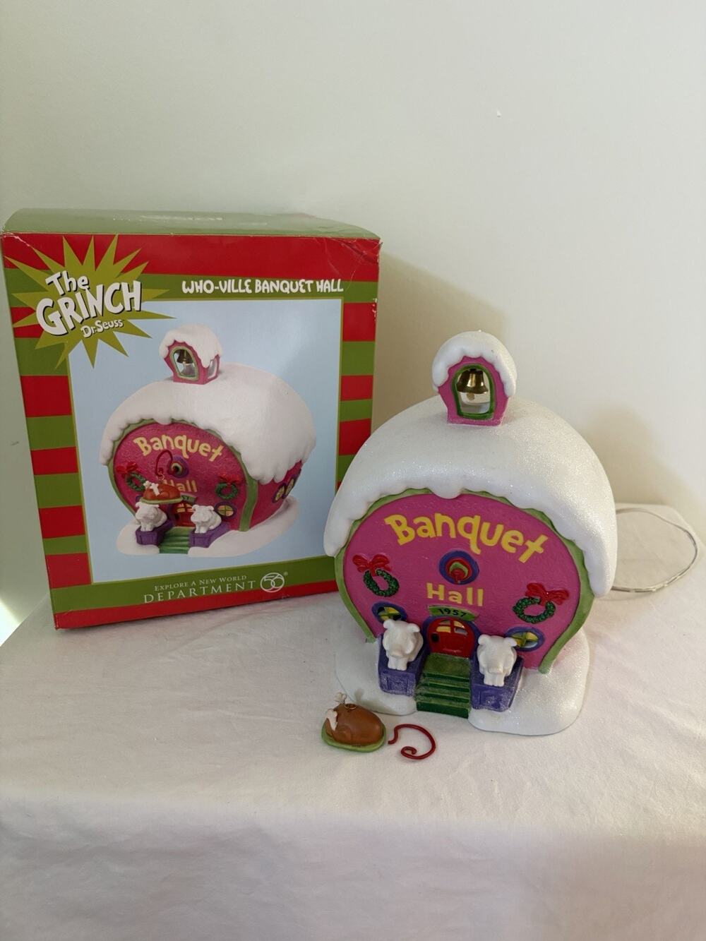 Department 56 The Grinch Dr Suess Who-Ville Banquet Hall TURKEY Rare FLAW